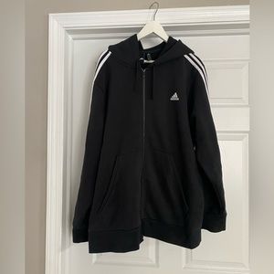Men’s Black Full Zip Adidas Hoodie 2XL